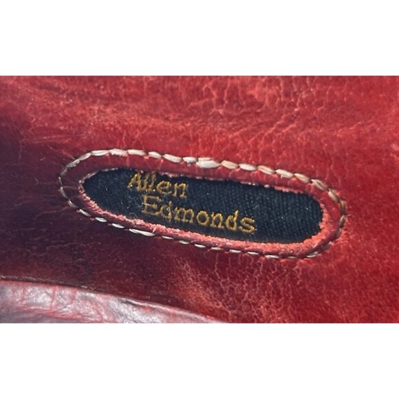 Allen Edmonds Ridgeway Black Red Leather Wingtip Oxford Dress Shoes Mens Size 9D - Picture 12 of 13